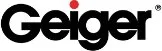 Geiger logo in black lettering with a red dot above the “i.”