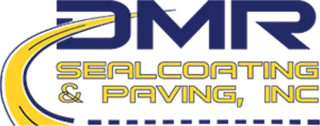 DMR Sealcoating & Paving, Inc. logo in blue and yellow.