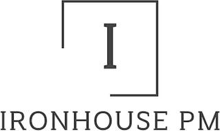 Ironhouse Property Management logo: a serif “I” inside an open square, above the wordmark “Ironhouse PM” in charcoal.